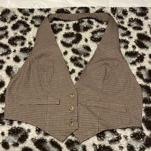 SHEIN houndstooth button up vest